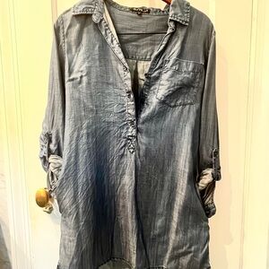 Velvet Heart Blue High Low Cuffed Sleeve Dress